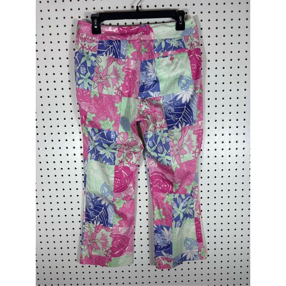 Lilly Pulitzer patchwork multi print trousers size 6 - Picture 2 of 8